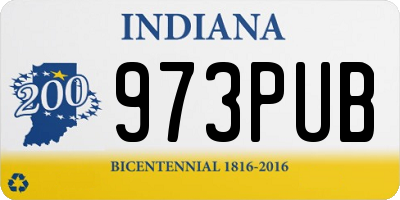 IN license plate 973PUB