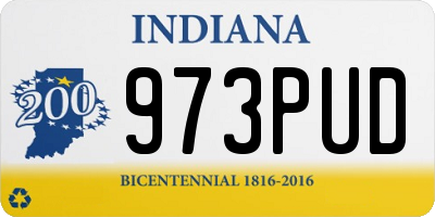IN license plate 973PUD