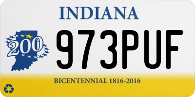 IN license plate 973PUF