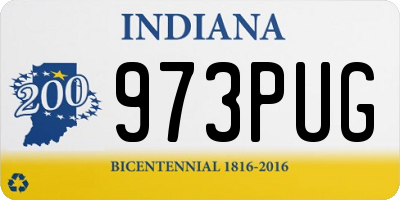 IN license plate 973PUG
