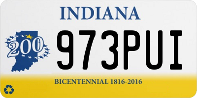 IN license plate 973PUI