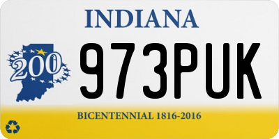 IN license plate 973PUK