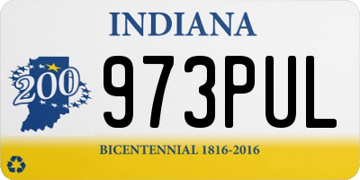 IN license plate 973PUL