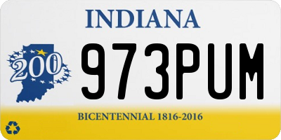 IN license plate 973PUM