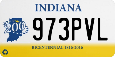 IN license plate 973PVL