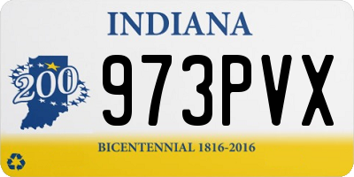 IN license plate 973PVX
