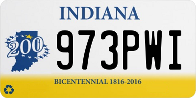 IN license plate 973PWI