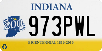 IN license plate 973PWL