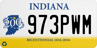 IN license plate 973PWM