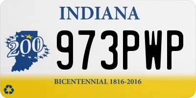 IN license plate 973PWP