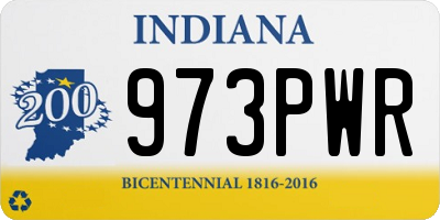 IN license plate 973PWR