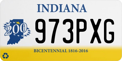 IN license plate 973PXG