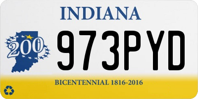 IN license plate 973PYD
