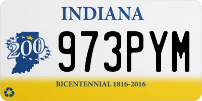 IN license plate 973PYM