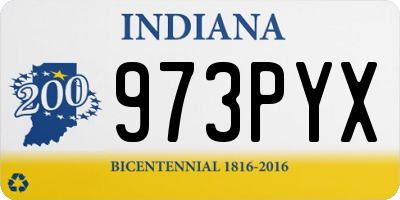 IN license plate 973PYX