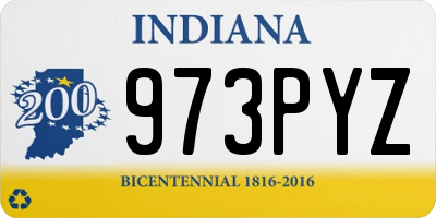 IN license plate 973PYZ