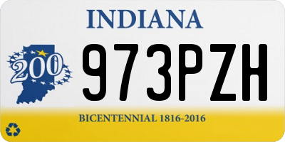 IN license plate 973PZH