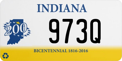 IN license plate 973Q