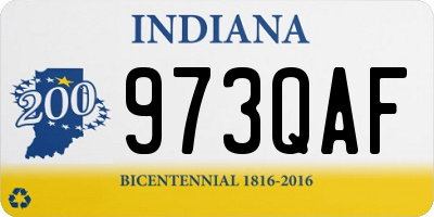 IN license plate 973QAF
