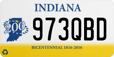 IN license plate 973QBD