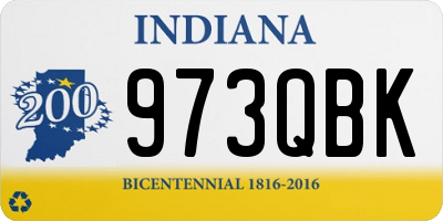 IN license plate 973QBK