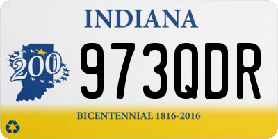 IN license plate 973QDR