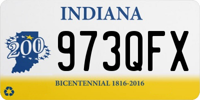IN license plate 973QFX