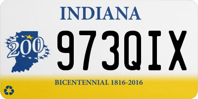 IN license plate 973QIX