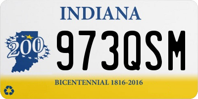 IN license plate 973QSM