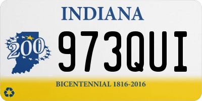 IN license plate 973QUI