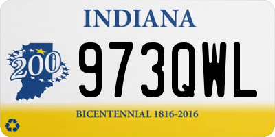 IN license plate 973QWL