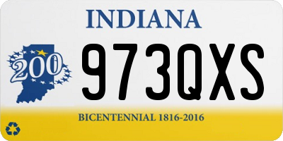 IN license plate 973QXS