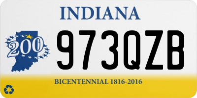 IN license plate 973QZB