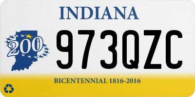 IN license plate 973QZC