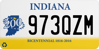 IN license plate 973QZM