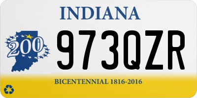 IN license plate 973QZR