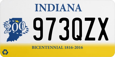 IN license plate 973QZX