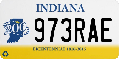 IN license plate 973RAE