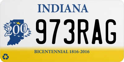IN license plate 973RAG