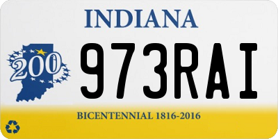 IN license plate 973RAI