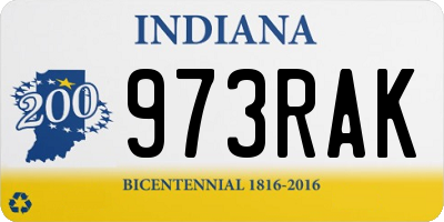 IN license plate 973RAK