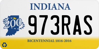 IN license plate 973RAS