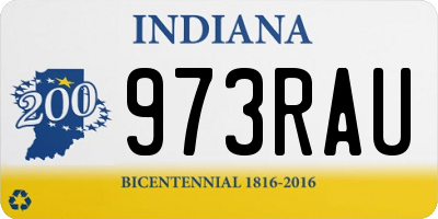 IN license plate 973RAU