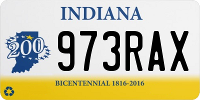 IN license plate 973RAX