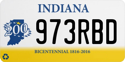 IN license plate 973RBD