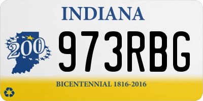 IN license plate 973RBG