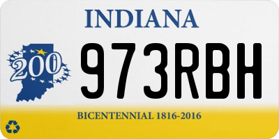 IN license plate 973RBH
