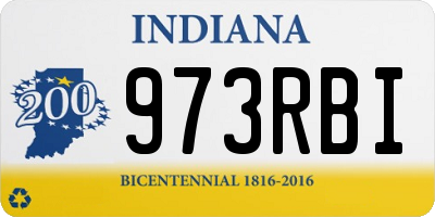 IN license plate 973RBI
