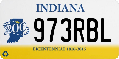 IN license plate 973RBL