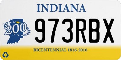 IN license plate 973RBX